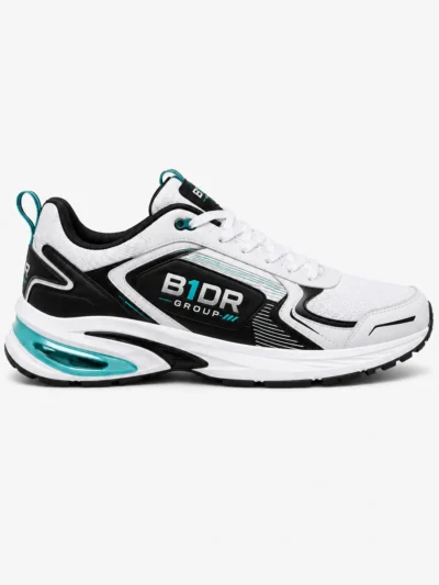 b1dr aeropulse white black aqua running shoes right side view