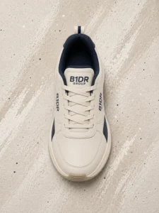 b1dr group mens cream navy sneakers background