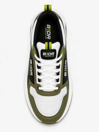 b1dr olive green white sneakers top view