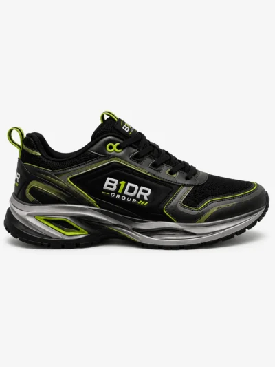 b1dr velocity x black lime sports shoes right side view