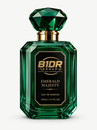 B1DR Group Emerald Majesty Eau de Parfum 100ml green perfume bottle