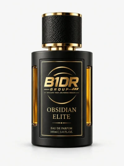 B1DR Group Obsidian Elite Eau de Parfum 100ml black perfume bottle