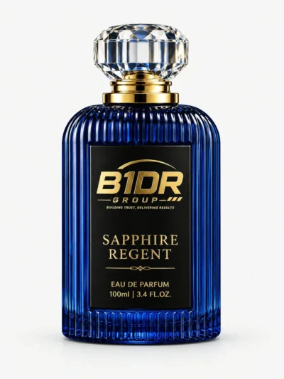 B1DR Group Sapphire Regent Eau de Parfum 100ml blue perfume bottle