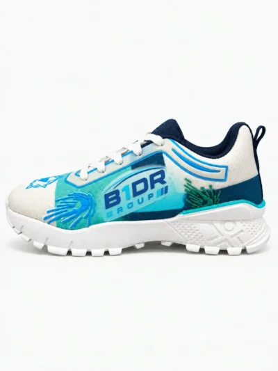 B1DR Arctic Wave white blue aqua running shoes side view