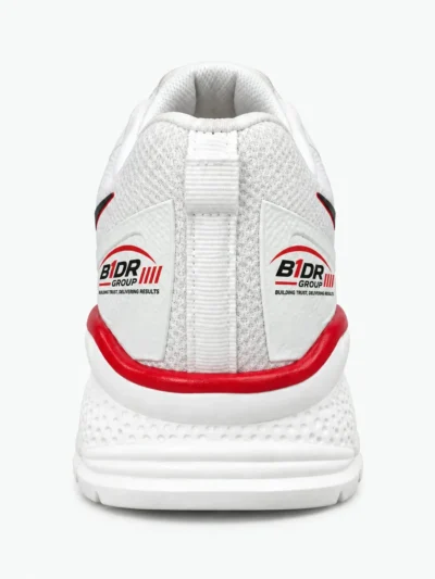 B1DR Crimson Edge white red running shoes back view