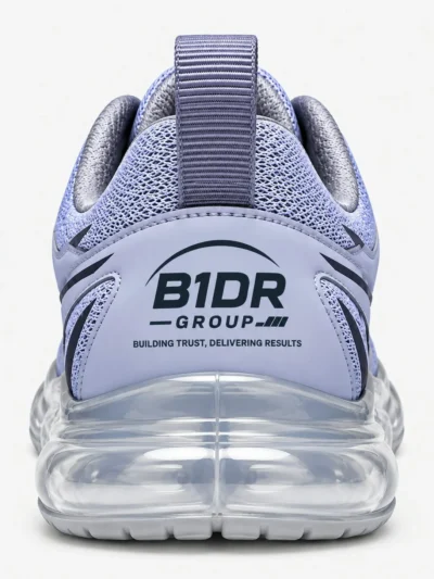 B1DR Frost Glide light lavender running shoes back view