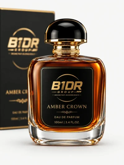 B1DR Group Amber Crown Eau de Parfum 100ml amber perfume bottle with box