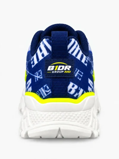 b1dr group mens blue white running shoes back view