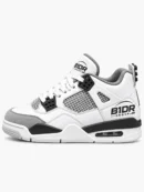 b1dr group mens white grey high top sneakers side view