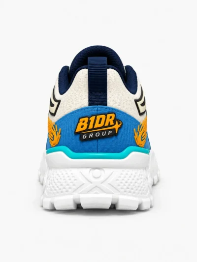 b1dr mens sports running shoes green blue back view