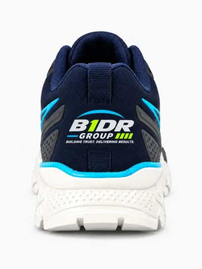 mens sports running shoes b1dr group navy blue back view